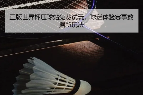 正版世界杯压球站免费试玩，球迷体验赛事数据新玩法